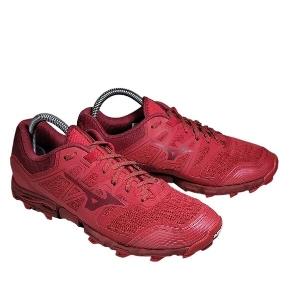 Mizuno Wave Trail Triple Red Running Shoes Mens Size 8.5 - Picture 1 of 11